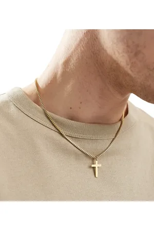 LOST SOULS Collar con colgante de cruz chapado en oro de 18 quilates de