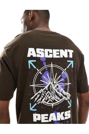 Only & Sons Camiseta marrón holgada con estampado "Ascent Peaks" de