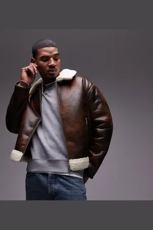 Calvin Klein Chaqueta de aviador marrón de cuero sintético exclusiva en ASOS de Calvin Kleins Jeans
