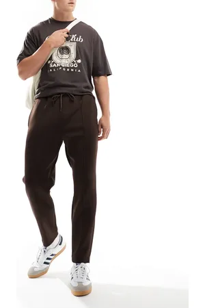 ASOS Joggers marrones de corte tapered de tejido tipo neopreno de -Marrón
