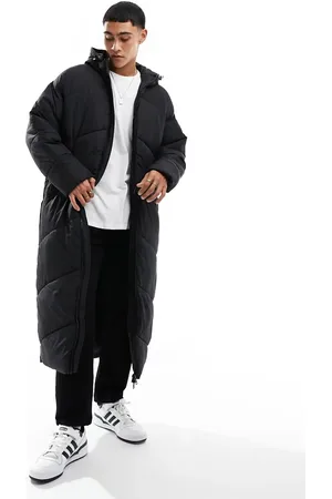 JACK & JONES Chaqueta de plumas extralarga negra de
