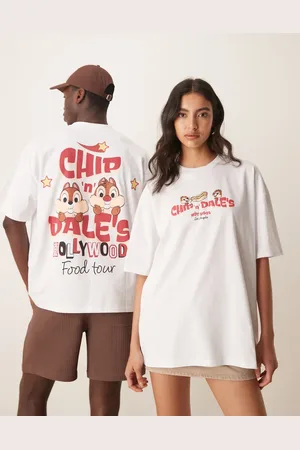 ASOS Camiseta blanca unisex extragrande con estampados de "Chip 