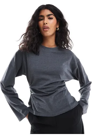 ASOS Camiseta de manga larga con cintura estilo corsé de