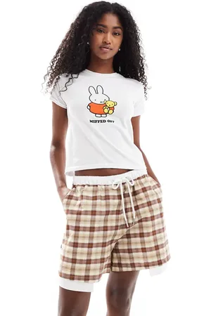 ASOS Pantalones cortos a de estilo bóxer con cinturilla en contraste de -Multicolor