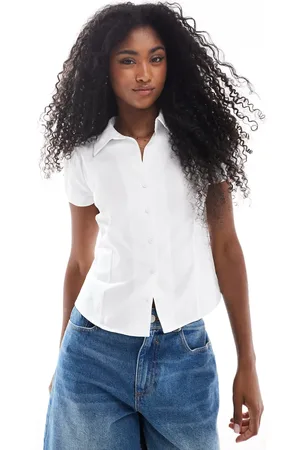 Miss Selfridge Camiseta blanca entallada de manga corta de