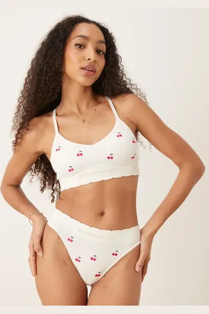 Boux Avenue Bralette color con cerezas bordadas de -Blanco