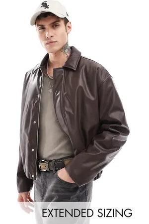 ASOS Chaqueta bomber extragrande de cuero sintético de