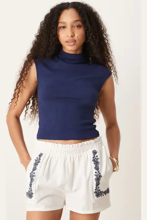 ASOS Camiseta sin mangas con cuello subido de punto texturizado de