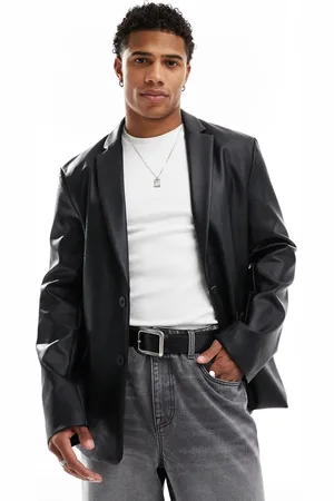 ASOS Americana negra extragrande de cuero sintético de