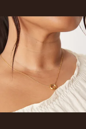 ASOS Collar con colgante circular de acero inoxidable resistente al agua de ASOS DESIGN Curve