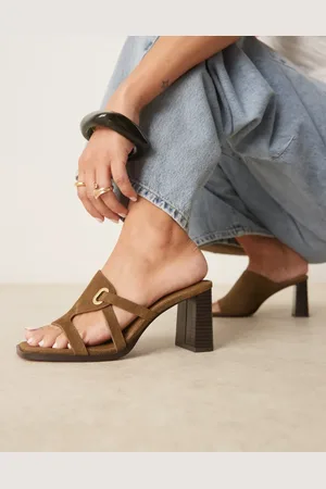 ASOS Mules verde de tacón medio de ante premium Harley de