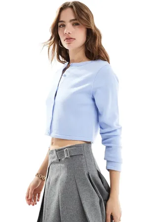 ASOS Cárdigan corto con cuello redondo de punto de