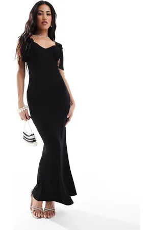 ASOS Vestido midi con detalle anudado en los tirantes de