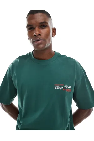 ASOS Camiseta verde extragrande con estampado gráfico de texto de