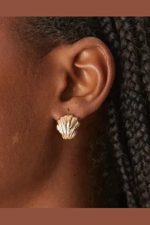 ASOS Pendientes pequeños dorados con diseño de bisagra de concha de