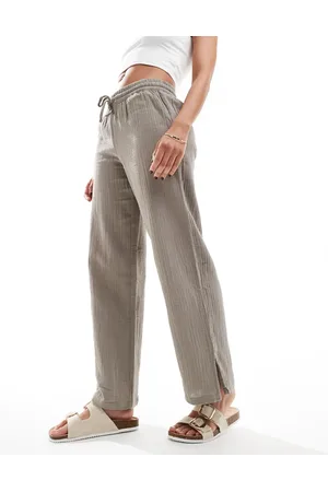 JDY Pantalones color topo de pernera ancha de sirsaca de -Marrón