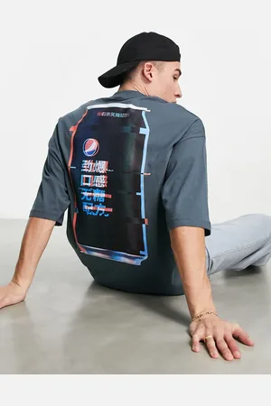 ASOS Camiseta carbón extragrande con estampado de Pepsi Max de