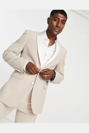 ASOS Chaqueta de esmoquin color muy entallada de -Beis neutro