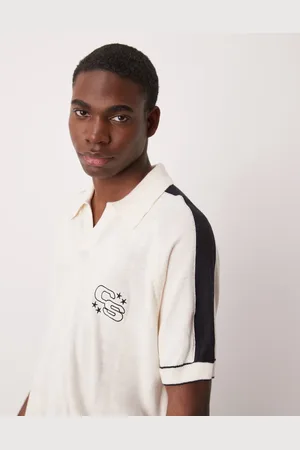 ASOS Polo de corte cuadrado extragrande con detalle bordado de