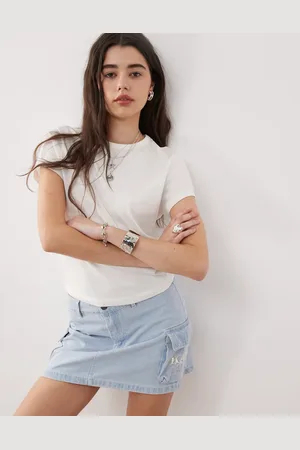 COLLUSION Camiseta blanca con diseño encogido de