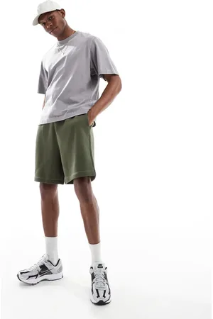 ASOS Pantalones cortos verde oscuro básicos extragrandes de largo medio de