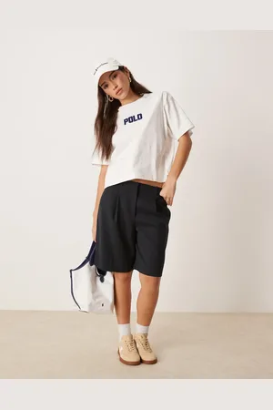 Ralph Lauren Camiseta blanca de corte cuadrado con logo de -Blanco