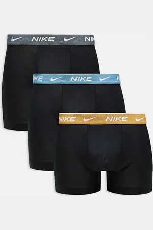 Nike Pack de 3 calzoncillos bóxer negros elásticos con cinturillas en contraste de algodón Everyday Cotton Stretch de