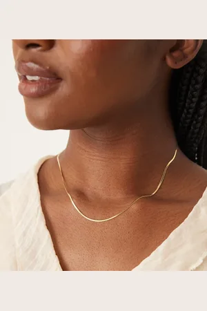 Daisy London Collar de cadena estilo serpiente de plata de ley chapado en oro de 18 quilates de