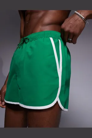 ASOS Shorts de baño cortos verde luminoso de estilo deportivo de