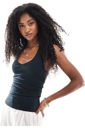 Hollister Top de tubo con cuello halter y lazada delantera de