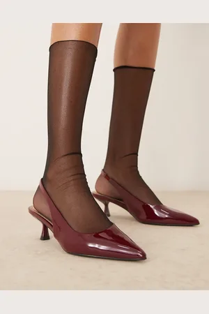 New Look Zapatos de tacón bajo con puntera fina de -Rojo