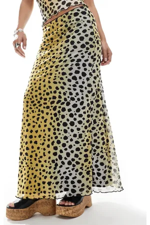 JJXX Falda larga con estampado de dálmata de malla de (parte de un conjunto)-Multicolor