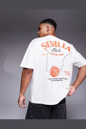 ASOS Camiseta blanco hueso extragrande con estampado gráfico de ciudad de