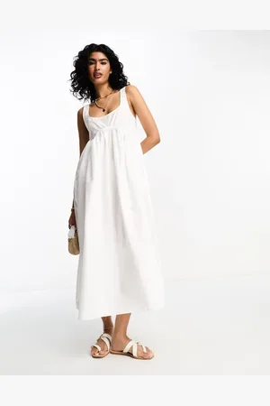ASOS Vestido veraniego midi amplio con escote cuadrado de
