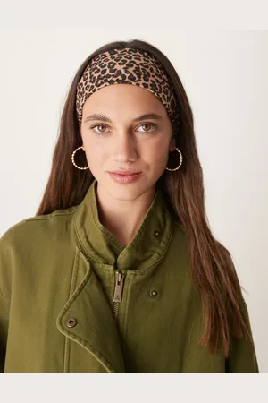 ASOS Diadema ancha con estampado de leopardo de punto liso de -Marrón