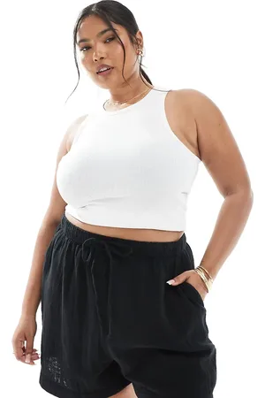 New Look Pantalones cortos negros de tejido doble de New Look Curve