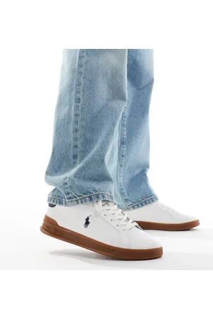 Ralph Lauren Zapatillas de deporte blancas de mezcla de ante y cuero con suela de goma Heritage Court de -Blanco