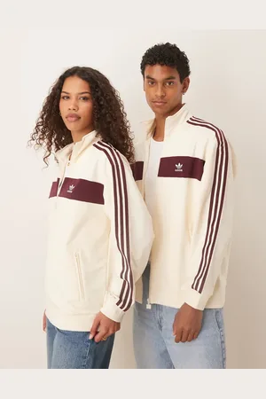 adidas Chaqueta de chándal color de estilo retro de -Blanco