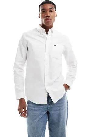 Lacoste Camisa blanca de manga larga de