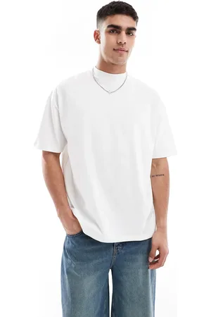 ASOS Camiseta blanca básica extragrande con cuello alto de