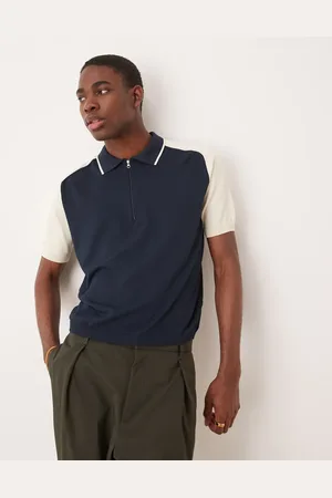 ASOS Polo de corte cuadrado holgado con cremallera de punto premium de