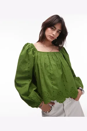 Topshop Top de manga larga con patrón calado de
