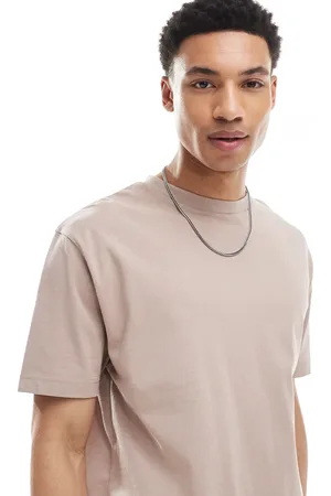 ASOS Camiseta color piedra holgada de tejido grueso de 240 g/m² de -Neutro