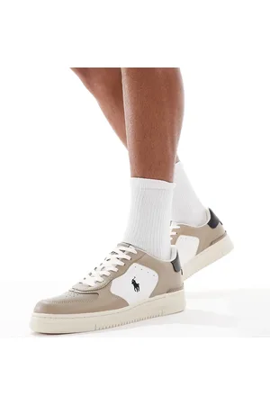 Ralph Lauren Zapatillas de deporte blancas y beis oscuro Masters Court de -Blanco