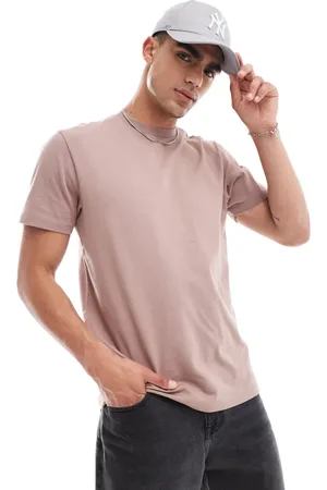 ASOS Camiseta marrón con cuello redondo de tejido grueso de 240 g/m² de
