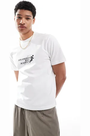 ASOS Camiseta blanca de corte cuadrado con estampado gráfico deportivo de -Blanco