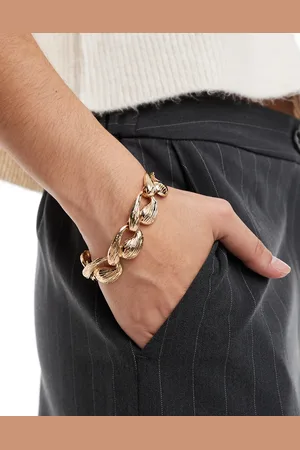 ASOS Pulsera dorada con eslabones en forma de lágrima de