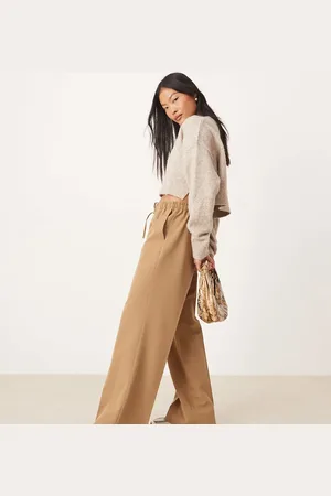 ASOS Pantalones de sastre color sin cierres de Petite-Beis neutro