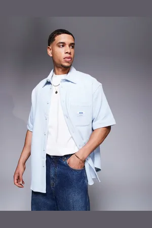 Hugo Blue Camisa azul de manga corta Ebronn de