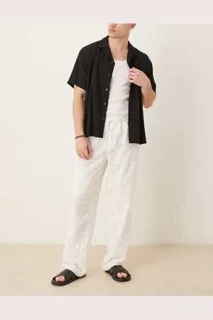 ASOS Pantalones blancos holgados de croché premium de